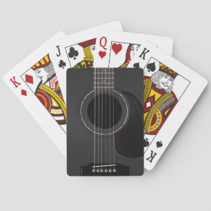 Acoustic Guitar Black Poker Cards