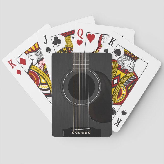 Acoustic Guitar Black Poker Cards (Back)