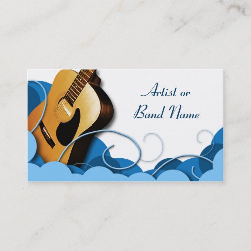 Acoustic Guitar Blue Expression Business Cards