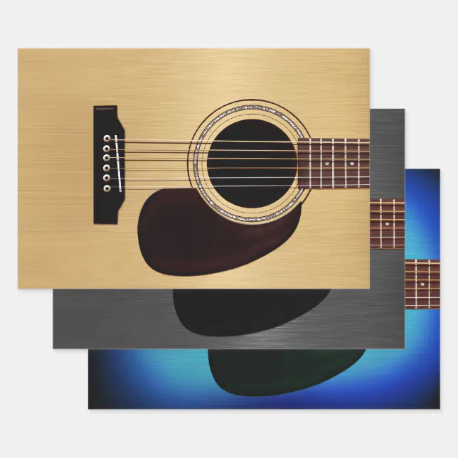Acoustic Guitar Bundle Wrapping Paper Sheets Zazzle