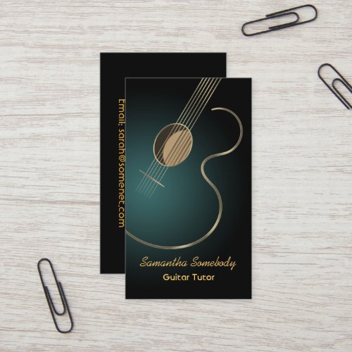 Acoustic Guitar Logo Business Card Template