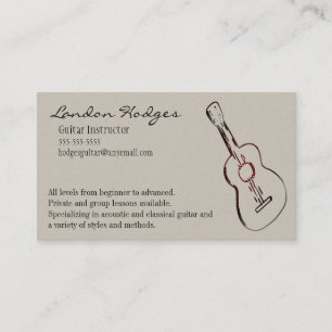 Acoustic Guitar Business Card Template