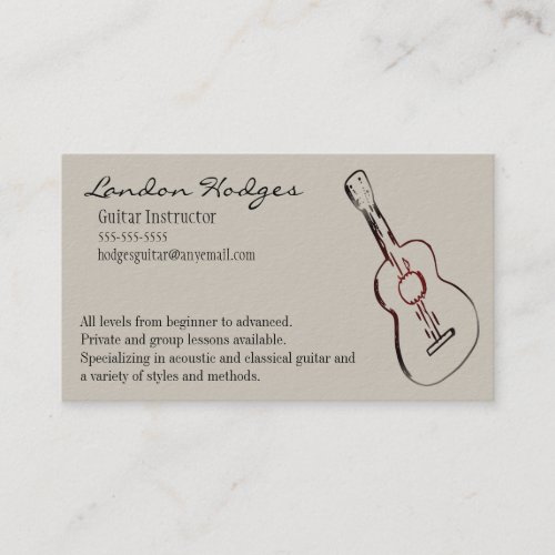 Acoustic Guitar Business Card Template
