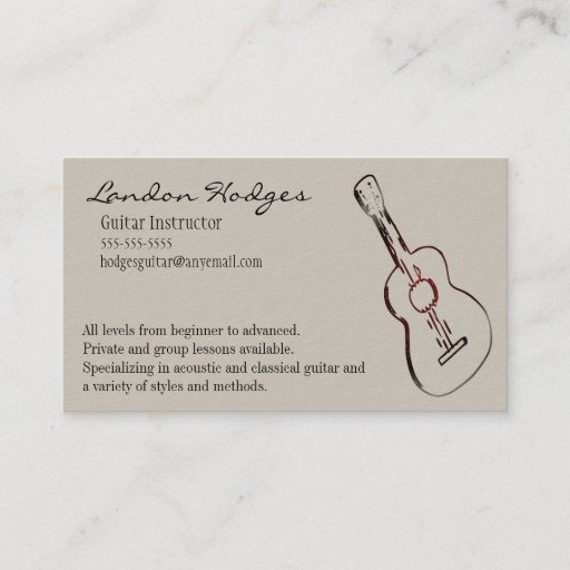 Customizable Acoustic Guitar Business Card Template