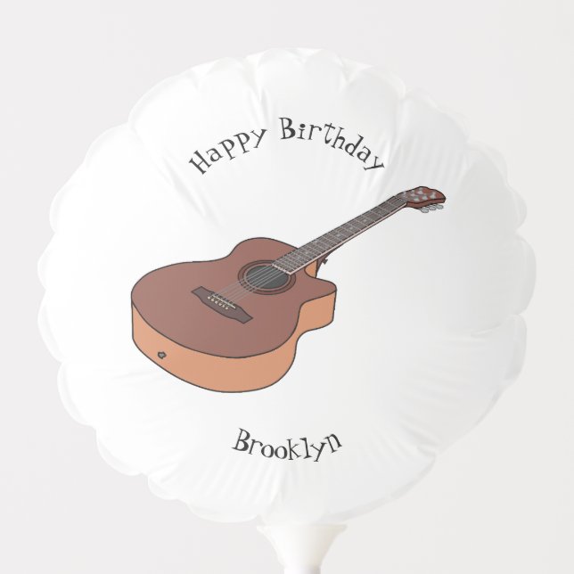 Acoustic guitar cartoon illustration balloon (Front)