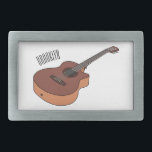 Acoustic guitar cartoon illustration  belt buckle<br><div class="desc">Acoustic guitar cartoon illustration</div>