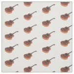 Acoustic guitar cartoon illustration fabric