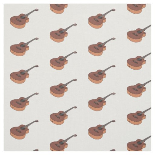 Acoustic guitar cartoon illustration fabric