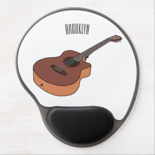 Acoustic guitar cartoon illustration  gel mouse pad