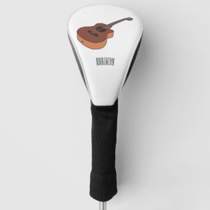 Acoustic guitar cartoon illustration golf head cover