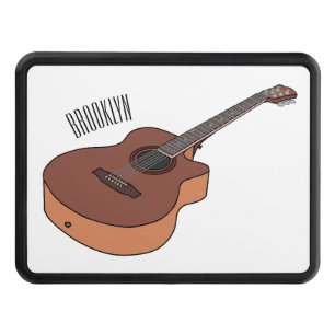 Acoustic guitar cartoon illustration  hitch cover