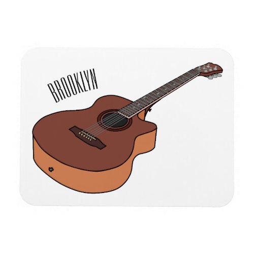 Acoustic guitar cartoon illustration  magnet