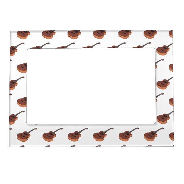 Acoustic guitar cartoon illustration  magnetic frame (Front)