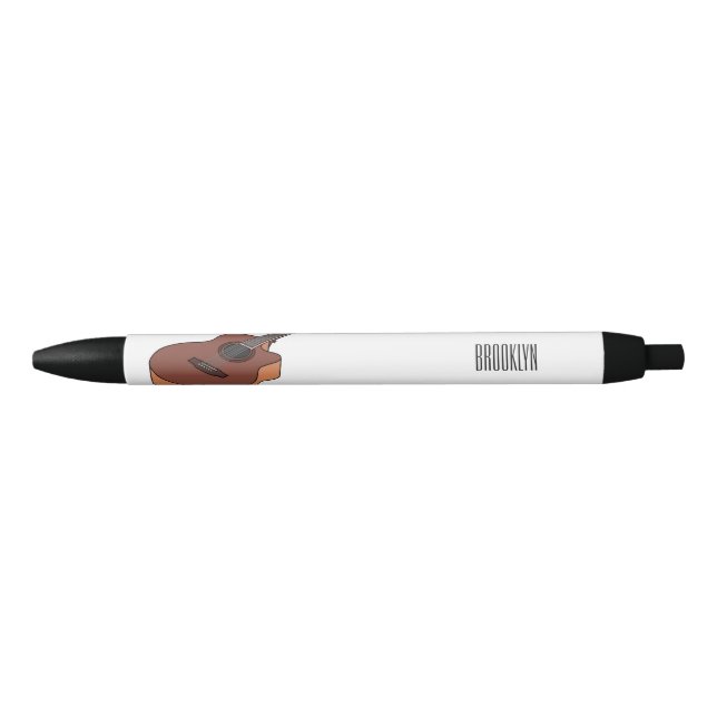 Acoustic guitar cartoon illustration  pen (Front)
