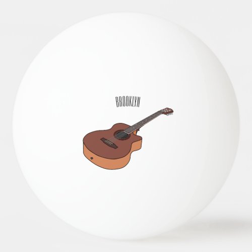 Acoustic guitar cartoon illustration  ping pong ball