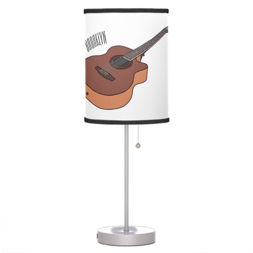 Acoustic guitar cartoon illustration  table lamp