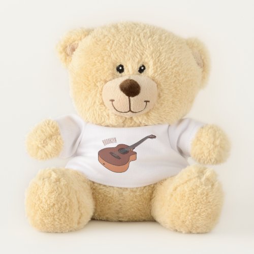 Acoustic guitar cartoon illustration  teddy bear