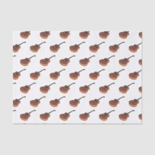Acoustic guitar cartoon illustration tissue paper