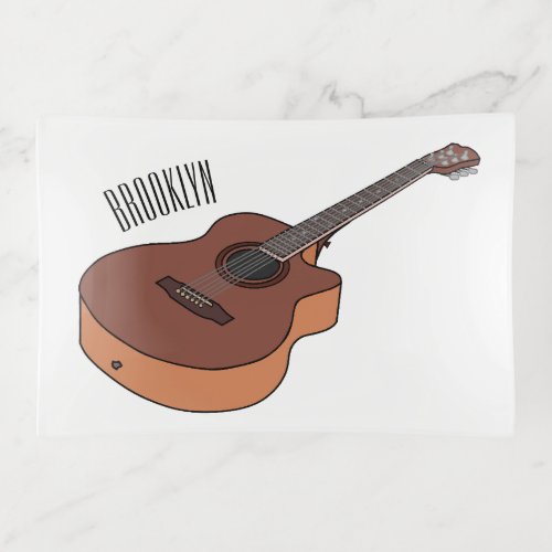 Acoustic guitar cartoon illustration  trinket tray