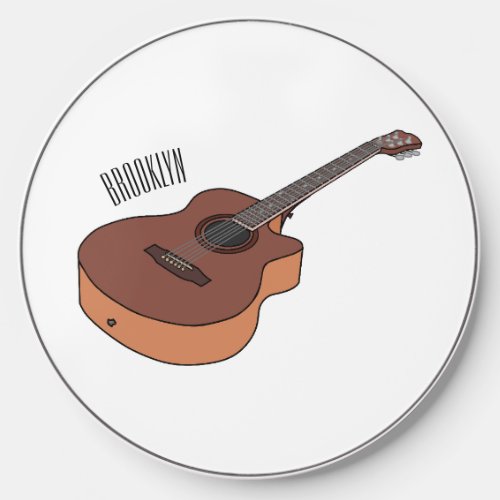 Acoustic guitar cartoon illustration  wireless charger 