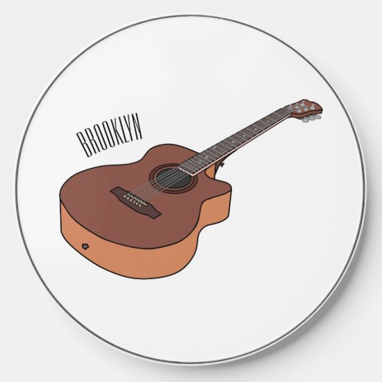 Acoustic guitar cartoon illustration  wireless charger 