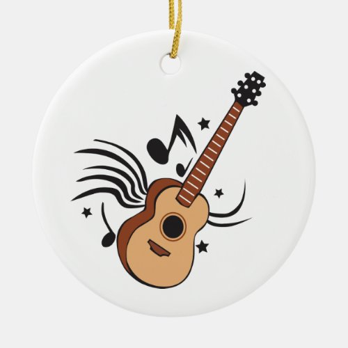Acoustic Guitar Ceramic Ornament