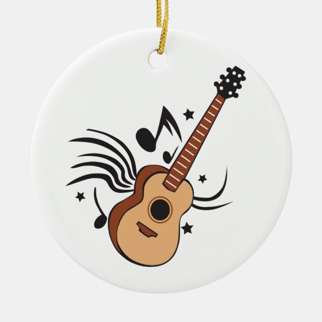 Acoustic Guitar Ceramic Ornament (Front)