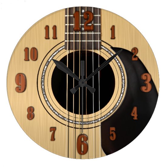 Acoustic Guitar Clock w/ Numbers
