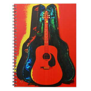 Acoustic Guitar Colorful Poster Art Journal Spiral