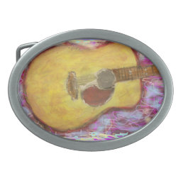 Acoustic Guitar Colours Oval Belt Buckle