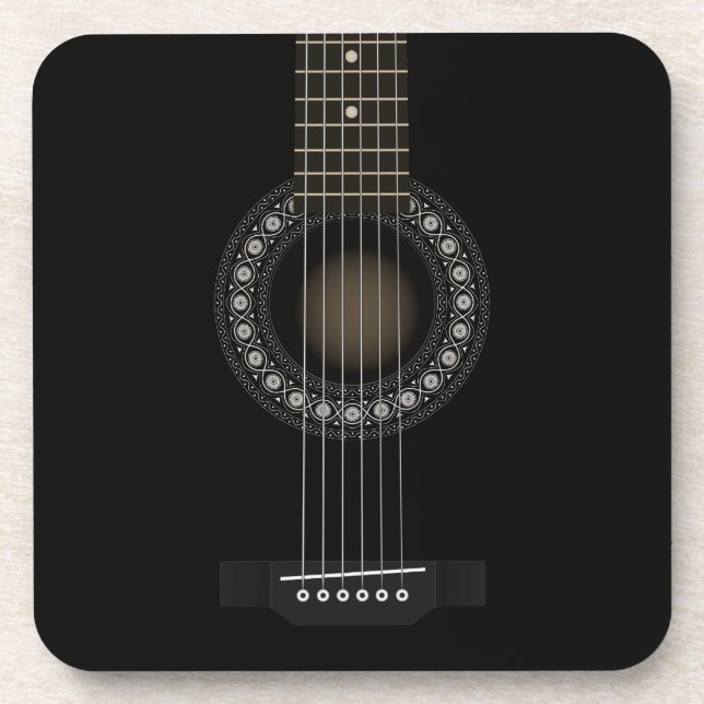 Acoustic Guitar Cork Coaster (Front)