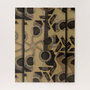 Acoustic Guitar Cubism Jigsaw Puzzle