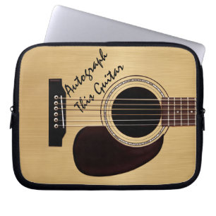 Acoustic Guitar Custom Autograph Laptop Sleeve