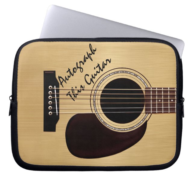 Acoustic Guitar Custom Autograph Laptop Sleeve (Front)