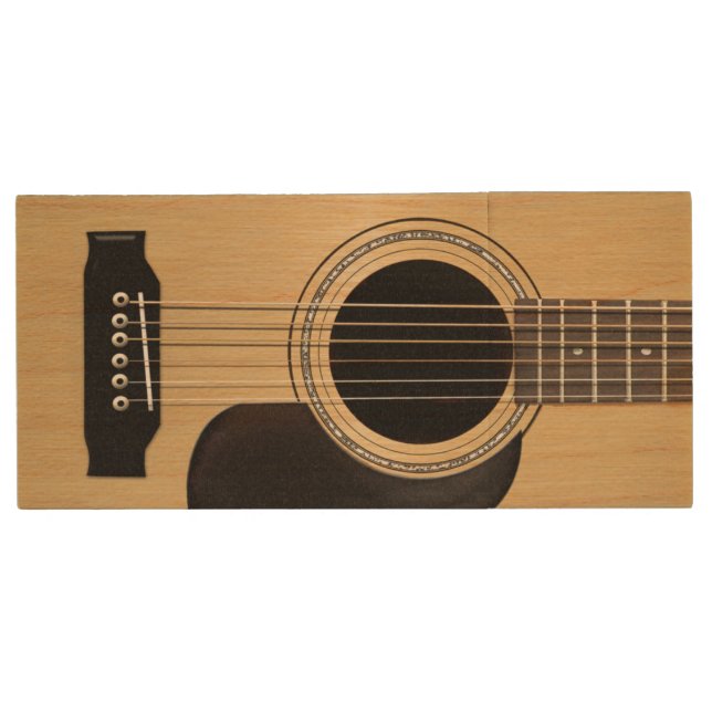 Acoustic Guitar Custom Wood Flash Drive (Front)