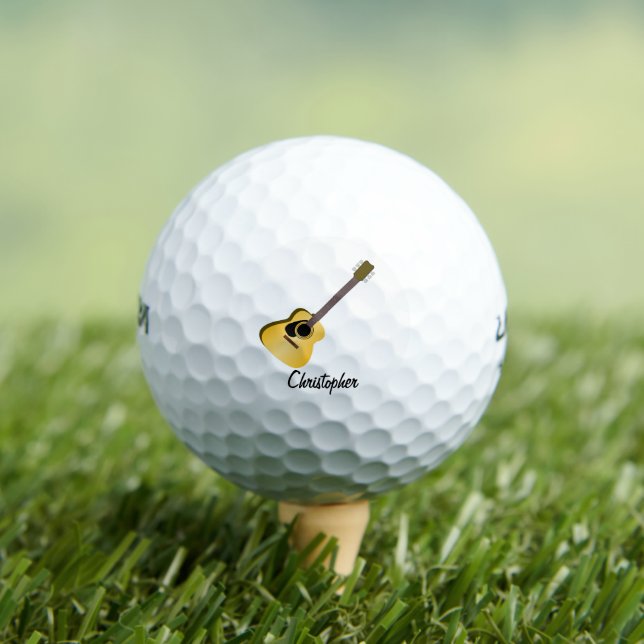 Acoustic Guitar Design Golf Balls (Insitu Tee)