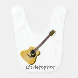 Acoustic Guitar Design Just Add Name Baby Bib