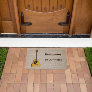 Acoustic Guitar Design Personalised Fiber Doormat