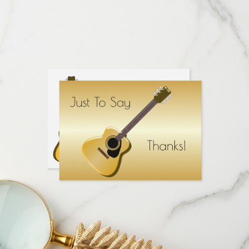 Acoustic Guitar Design Personalised Thank You Card