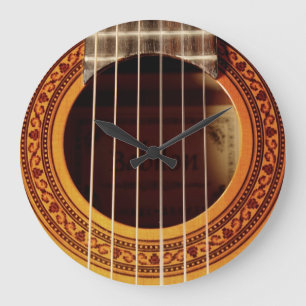 Acoustic Guitar Detail Large Clock