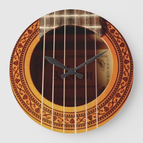 Acoustic Guitar Detail Large Clock