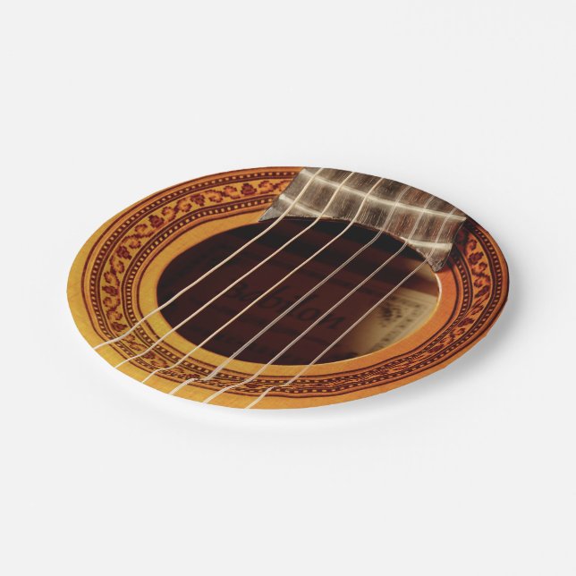 Acoustic Guitar Detail Paper Plates (Angled)