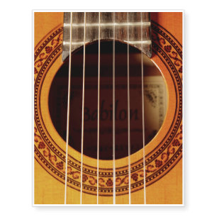 Acoustic Guitar Detail Temporary Tattoos