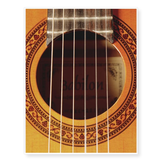 Acoustic Guitar Detail Temporary Tattoos (Front)