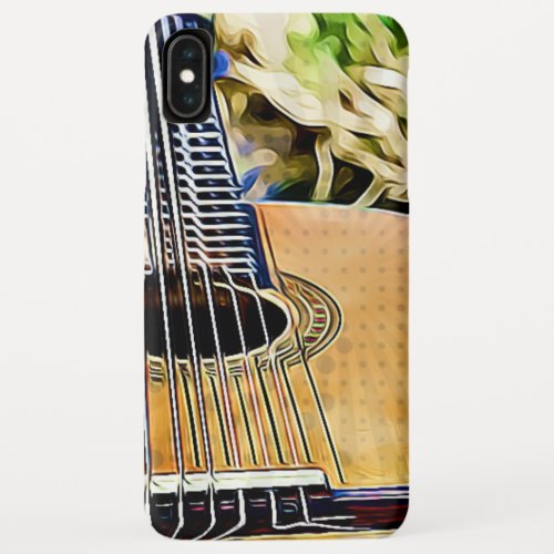 Acoustic Guitar Digital Art iPhone XS Max Case