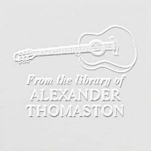 Acoustic Guitar Drawing #1 Library Book Name Embosser