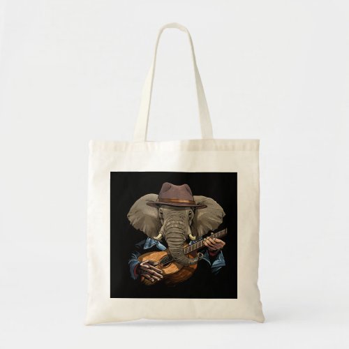 Acoustic Guitar Elephant Guitar Player Safari Anim Tote Bag