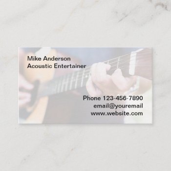 Acoustic Guitar Entertainer And Teacher Business Card by Luckyturtle at Zazzle