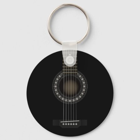 Acoustic Guitar Flag Keychain