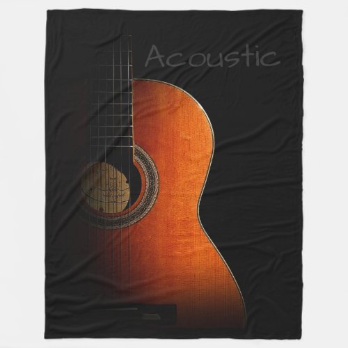 Acoustic Guitar Fleece Blanket